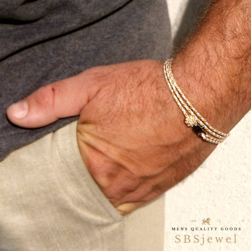 String Armband Beige Geflochtene Armbänder Für Sommer Dünne String Herren Faden Coole Geflochten von SBSjewel