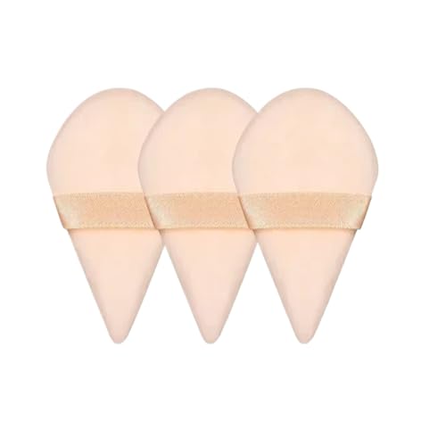 1/3/6Pcs Dreieck Samt Puderquaste Make-Up Schwämme for Gesicht Augen Konturierung Schatten Dichtung kosmetische Foundation Make-Up-Tool (Color : Skin-3pcs) von SBTRKT