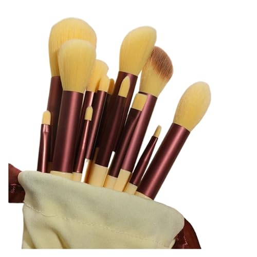 13Pcs Make-Up Pinsel Set Make-Up Concealer Pinsel Erröten Lose Pulver Pinsel Lidschatten Highlighter Foundation Pinsel Schönheit Werkzeuge (Color : Yellow) von SBTRKT