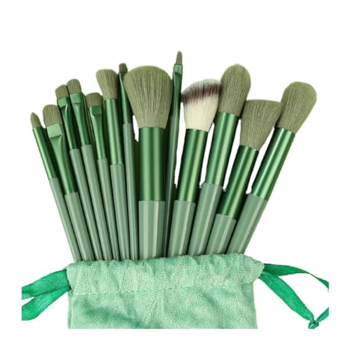 SBTRKT 8/13PCS Make-Up Pinsel Set Flauschigen Weichen for Schönheit Kosmetik Foundation Erröten Lidschatten Kabuki Blending Make-Up Pinsel Werkzeuge (Color : 13pcs Green Bag) von SBTRKT