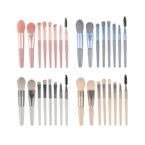 8-teiliges professionelles Make-up-Pinsel-Set, weicher, flauschiger Haarpinsel, Lidschatten, Foundation, Rouge, Blending, Schönheit, Kosmetik, Make-up-Tools (Color : Pink) von SBTRKT