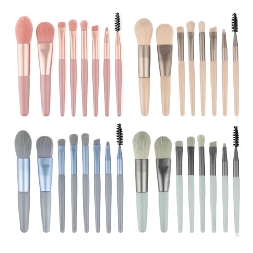8-teiliges professionelles Make-up-Pinsel-Set for kosmetische Pulver, Lidschatten, Foundation, Rouge, Blending, Concealer, Schönheits-Make-up-Werkzeug (Color : Apricot color) von SBTRKT