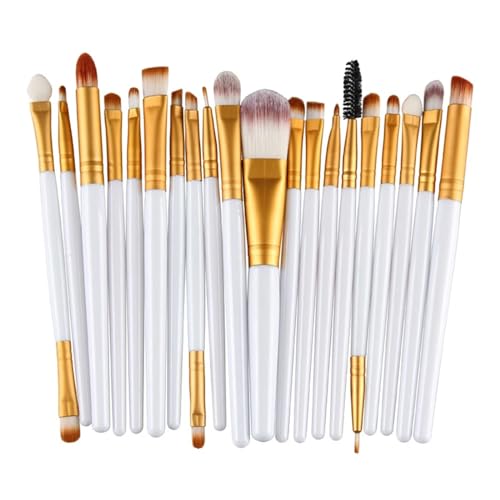 SBTRKT 20Pcs Make-Up Pinsel Set Schönheit Make-Up Concealer Pinsel Erröten Lose Pulver Pinsel Highlighter Foundation Lidschatten Pinsel Werkzeuge (Color : White Gold) von SBTRKT