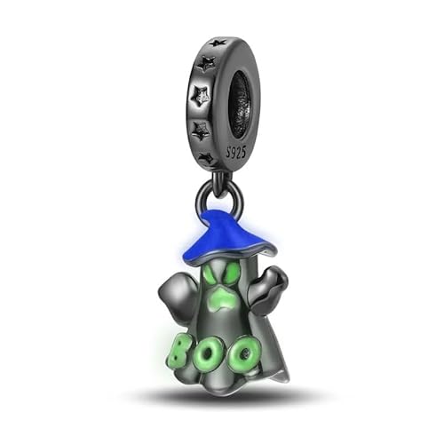 925 Sterling Silber Glow - in - the - Dark Ghost Dangle Charm für Spooky - Skurrilen Schmuck von SBUTUXC