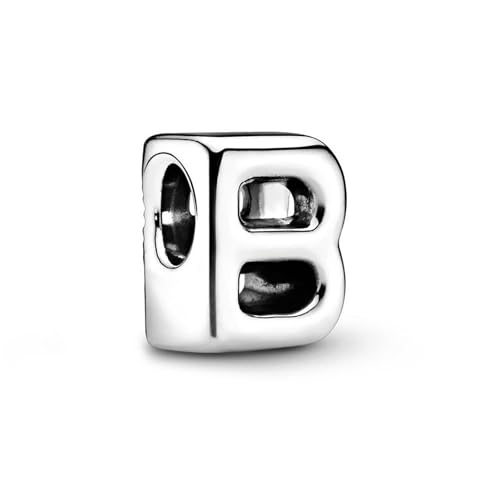 SBUTUXC 925 Sterling Silber Alphabet Buchstaben Charm A–Z, CZ Initial Perle für Armband oder Halskette, personalisierter Silberschmuck für Frauen (B) von SBUTUXC