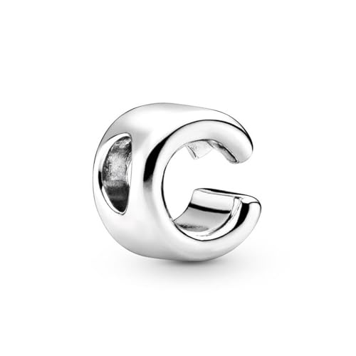 SBUTUXC 925 Sterling Silber Alphabet Buchstaben Charm A–Z, CZ Initial Perle für Armband oder Halskette, personalisierter Silberschmuck für Frauen (C) von SBUTUXC