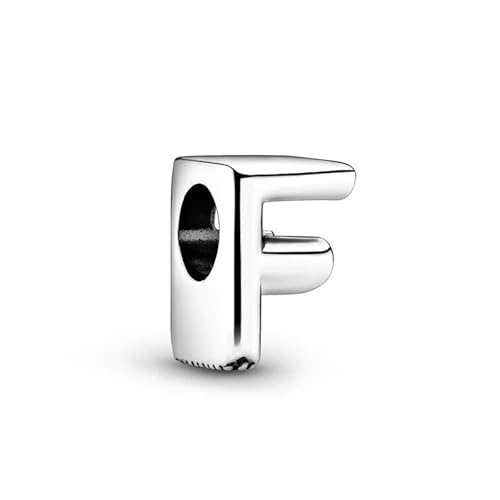 SBUTUXC 925 Sterling Silber Alphabet Buchstaben Charm A–Z, CZ Initial Perle für Armband oder Halskette, personalisierter Silberschmuck für Frauen (F) von SBUTUXC