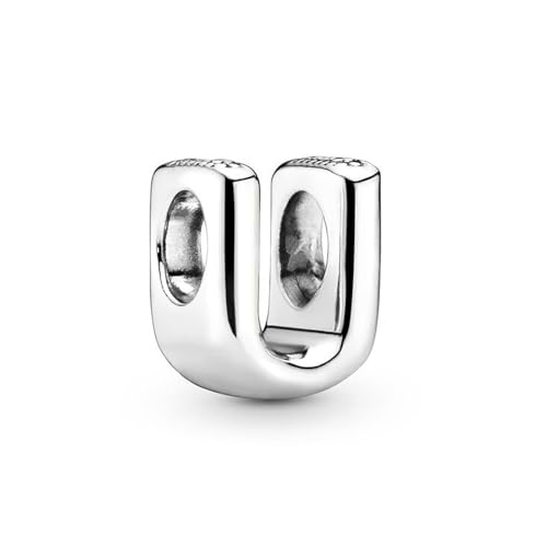SBUTUXC 925 Sterling Silber Alphabet Buchstaben Charm A–Z, CZ Initial Perle für Armband oder Halskette, personalisierter Silberschmuck für Frauen (U) von SBUTUXC