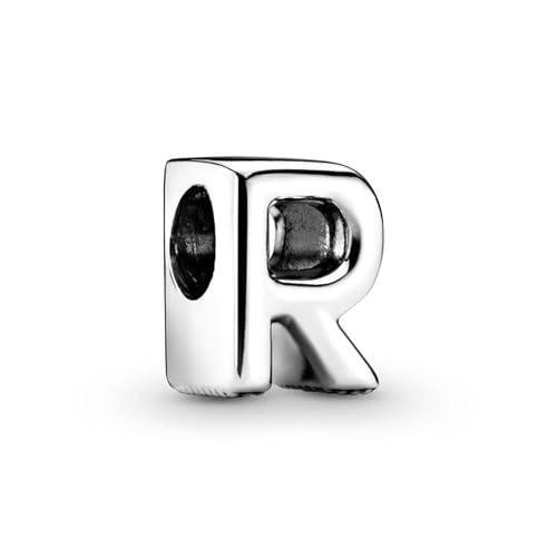 SBUTUXC 925 Sterling Silber Alphabet Buchstaben Charm A–Z, CZ Initialenperle für Armband oder Halskette, personalisierter Silberschmuck für Frauen (R) von SBUTUXC