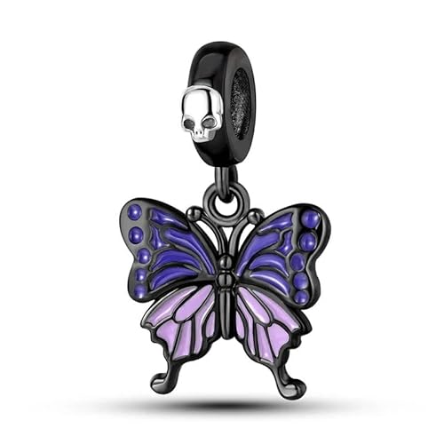 SBUTUXC 925 Sterling Silber Lila Schmetterling Anhänger Charm für Armbänder/Halsketten von SBUTUXC