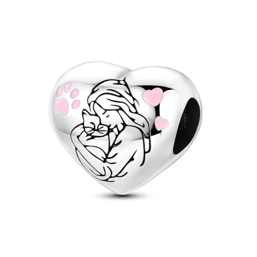 SBUTUXC Charm-Anhänger aus 925er Sterlingsilber mit Zirkonia, Pferdekutsche, Abschlussfeier, Eule, Kaninchen, Drache – passend für Armbänder und Halsketten (Frauen- und Katzenherz) von SBUTUXC