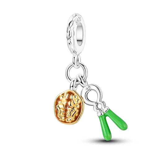 SBUTUXC Charm-Perle aus 925er Sterlingsilber mit Zirkonia, Anhänger in Pferdekutsche-Form, Abschlussfeier, Eule, Kaninchen, Drache – passend für Armbänder und Halsketten (Walnuss und Clip-Charm) von SBUTUXC