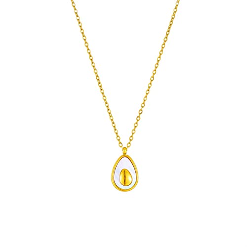 SBZIOJHDR 316L Edelstahl Niedlich Obst Avocado Anhänger Halskette for Frauen Mode Schlüsselbein Kette Schmuck Party Collier Femme von SBZIOJHDR