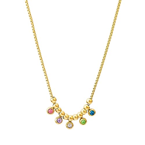 SBZIOJHDR Halskette, Phantasie Multicolor Strass Halsketten Frauen Geschenk Neue Gold Farbe Mode Kristall Halsketten von SBZIOJHDR