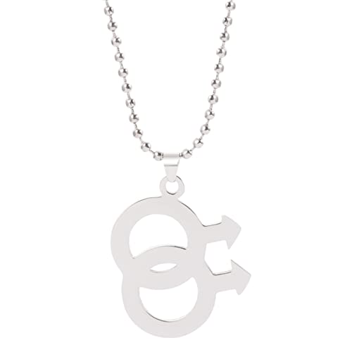 SBZIOJHDR Mode Regenbogen Halskette Lesben Halsketten Anhänger for Frauen Gay Pride Silber Farbe Schmuck Perle Kette Link von SBZIOJHDR