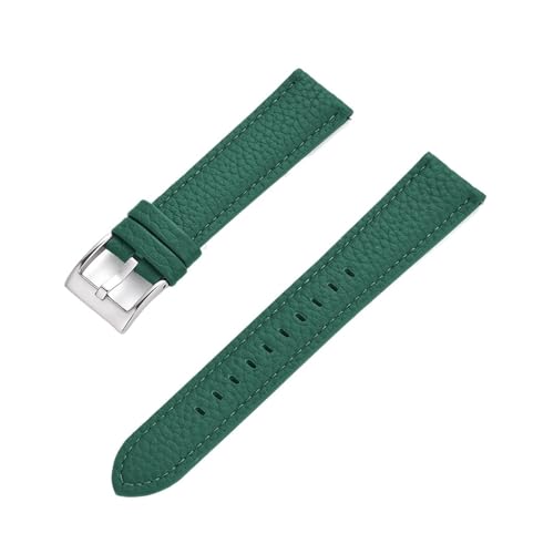 SBZIOJHDR Uhrenarmband, Echtes Leder Uhrenarmband mit Schnellverschluss for Uhrenarmbänder for Armbänder Uhrenzubehör(DarkGreen Silver,22mm) von SBZIOJHDR