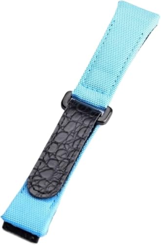 SBZIOJHDR Uhrenarmband, Herren Nylon Canvas Nähte Echtleder Armband(Bule) von SBZIOJHDR