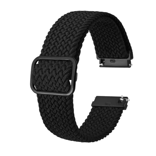SBZIOJHDR Uhrenarmband, Herren Nylon Uhrenarmbänder Verstellbare geflochtene Loop Straps Armband Quick Release Sport Uhrenarmband(Black,19mm) von SBZIOJHDR