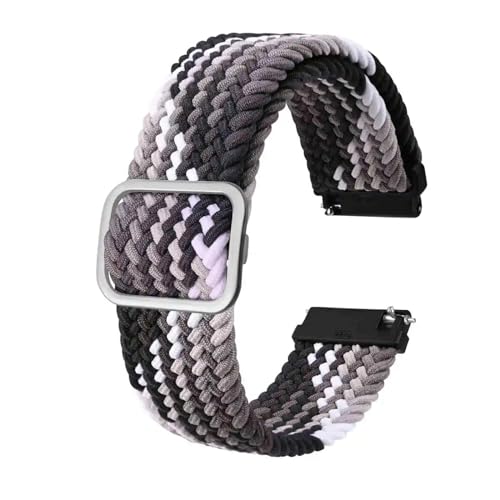 SBZIOJHDR Uhrenarmband, Herren Nylon Uhrenarmbänder Verstellbare geflochtene Loop Straps Armband Quick Release Sport Uhrenarmband(Gradient BlackA,20mm) von SBZIOJHDR