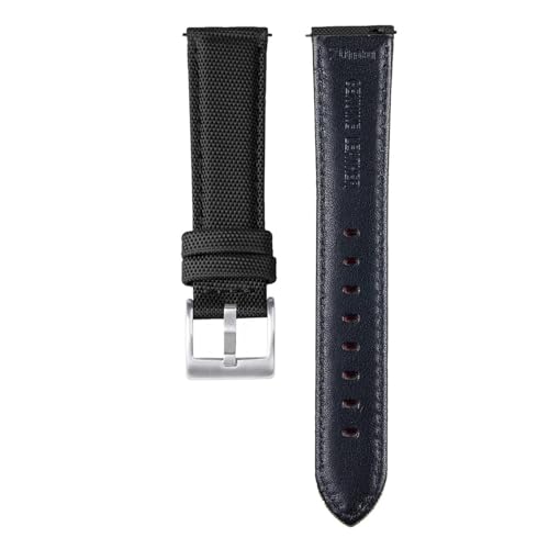 SBZIOJHDR Uhrenarmband, Leder-Uhrenarmband mit Schnellverschluss for Herren und Damen(BlackSilver,22mm) von SBZIOJHDR