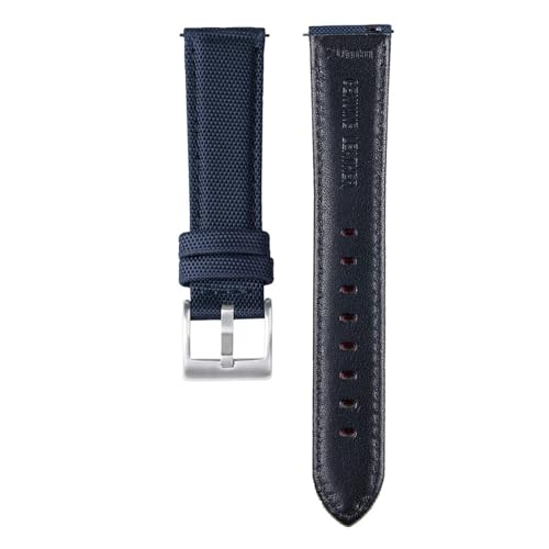 SBZIOJHDR Uhrenarmband, Leder-Uhrenarmband mit Schnellverschluss for Herren und Damen(BlueSilver,22mm) von SBZIOJHDR