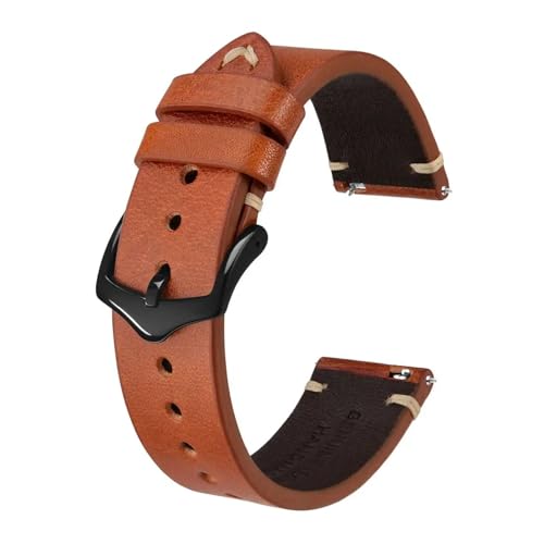 SBZIOJHDR Uhrenarmband, Luxus Crazy Horse Leder Echtes Rindsleder Uhr Band for Männer Armband(18mm) von SBZIOJHDR