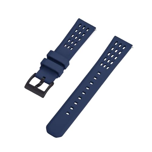 SBZIOJHDR Uhrenarmband, Poröse Struktur Schnellverschluss Fluorkautschuk Uhrenarmband Neues Design Gummi Uhrenarmband(Blue Black,22mm) von SBZIOJHDR