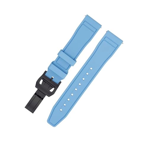 SBZIOJHDR Uhrenarmband, Schnellverschluss Fluorkautschuk Uhrenarmband Tauchen Wasserdicht(SKUBlue Black,22mm) von SBZIOJHDR