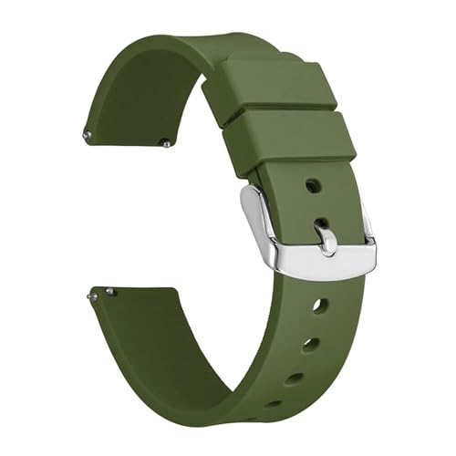 SBZIOJHDR Uhrenarmband, Silikon-Uhrenarmbänder, Armband mit Schnellverschluss, planar genarbtes Gummi(Green,20mm) von SBZIOJHDR