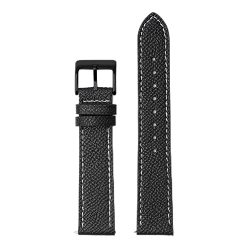 SBZIOJHDR Uhrenarmband, Uhrenarmband aus Kalbsleder mit Schnellverschluss, handgefertigt, Palmenmuster, Armband(Black wh line,22mm) von SBZIOJHDR