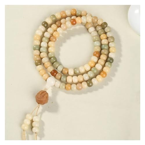 SBZIOJHDR hölzerne Halskette,... 108 natürliche Bodhi-Wurzel-Perlen-Armband, mehrschichtiges Bonbon-Buddha-Perlen-Armband for Damen und Herren von SBZIOJHDR