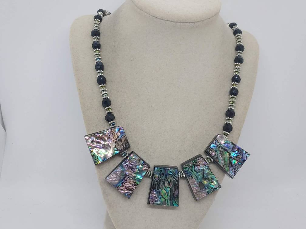 Abalone Trapez Halskette - Mehrfarbige Für Sie Hochzeitskette Brautjungfer Einzigartige Großes Geschenk von SByourself