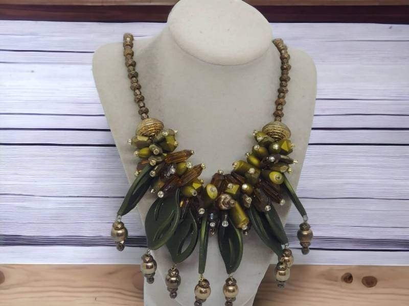 Blatt Halskette - Grüne Für Frauen Lätzchen Chunky Statement Einzigartige Geschenk von SByourself