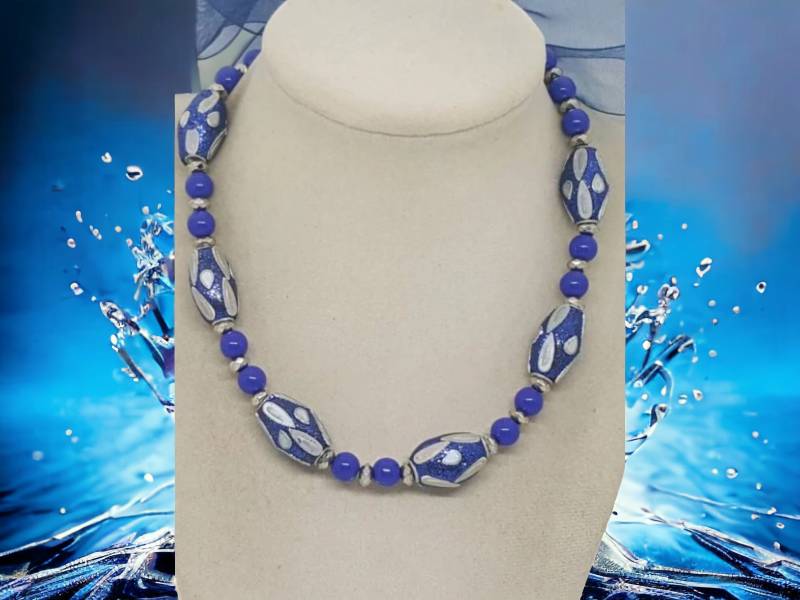 Blau Glitzer Halskette - Blaue Für Frauen Einzigartige Verstellbare Statement von SByourself