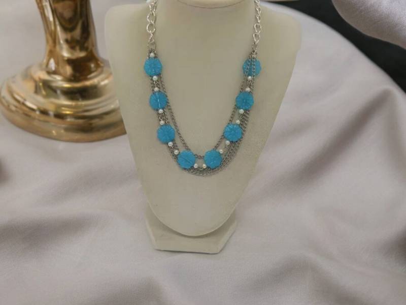 Blaue Blumen Halskette - Ketten Layered Einzigartige Perlen Statement Geschenk Für Frauen von SByourself