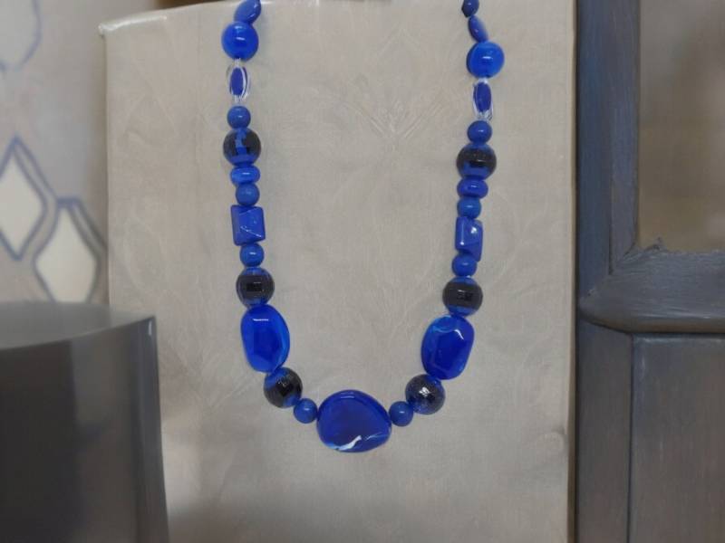 Blaue Halskette Für Frauen - Acryl Einzigartige Statement Royal Blau Urlaubs Geschenk von SByourself