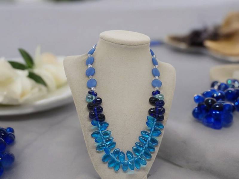 Blaue Halskette Für Frauen - Glas Strand Einzigartige Bib Tolles Geschenk Sie von SByourself
