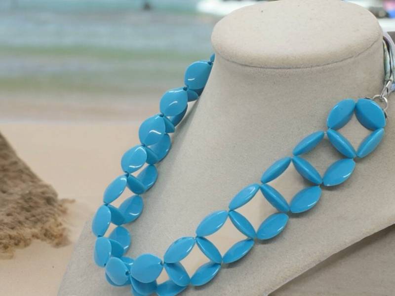 Blaue Halskette Für Frauen - Verstellbare Acryl Strand Urlaubs Einzigartige Tolles Geschenk von SByourself