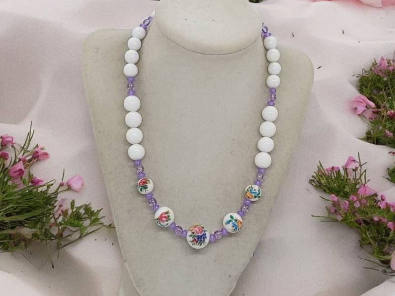 Blumen Halskette - Einzigartige Für Mama Muttertag Weiße Frauen Statement Geschenk von SByourself