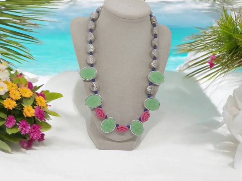 Druzy Halskette - Blumen Grüne Mehrfarbige Für Frauen Statement Chunky Geschenk von SByourself