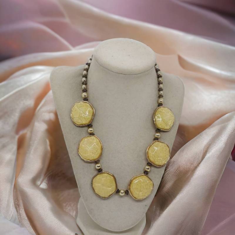 Gelbe Halskette Für Frauen - Juwelenbesetzte Einzigartige Statement-Halskette Brautjungfern-Halskette Muttertags-Halskette von SByourself