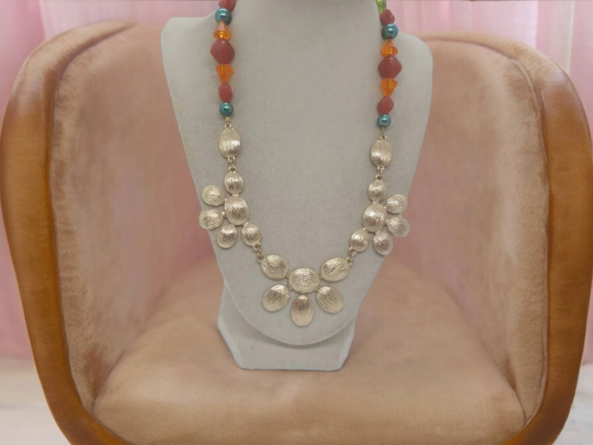 Gold Halskette Für Frauen - Blumen Eine Art Lätzchen Bunte Sie Herbst Geschenk von SByourself