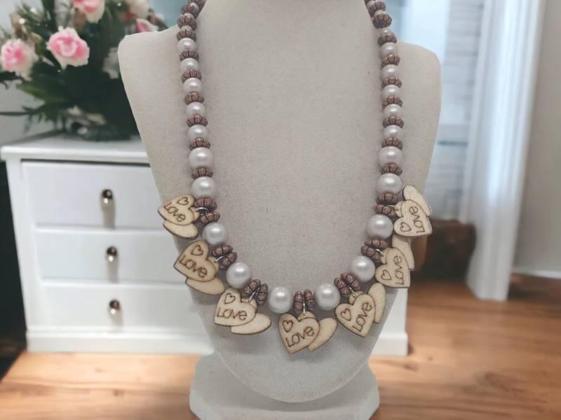 Herz Halskette - Liebeskette Einzigartige Perlenkette Valentinstag Statement Geschenk Für Frauen von SByourself