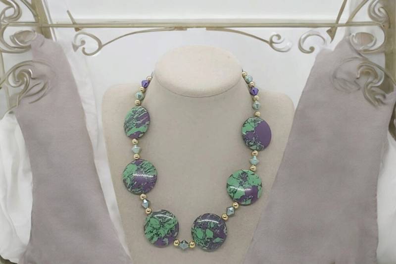 Jaspis Halskette - Bunte Für Sie Einzigartige Statement Edelstein Lätzchen Geschenk von SByourself