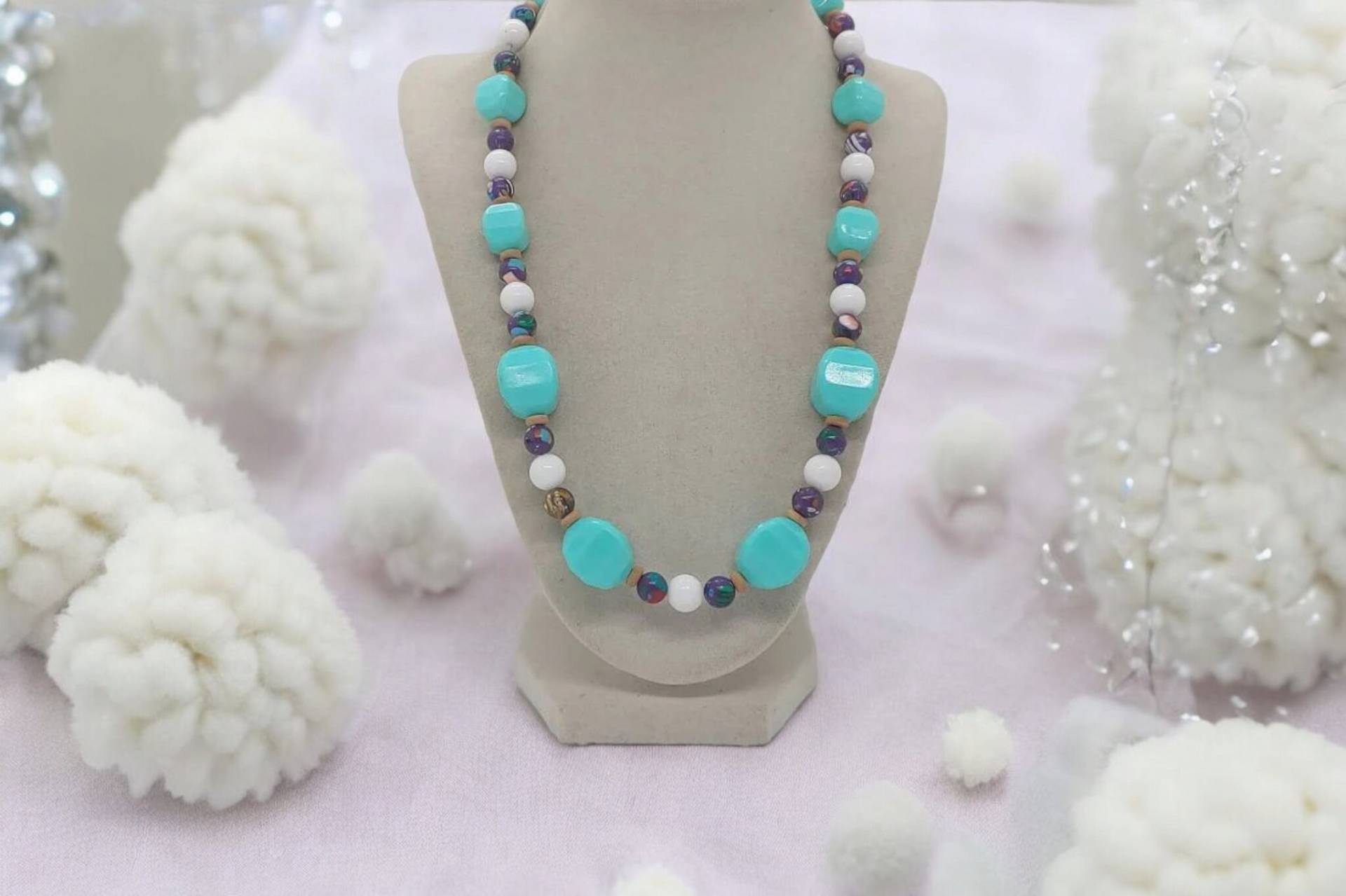 Jaspis Halskette - Mehrfarbige Für Frauen Bunte Edelstein Einzigartige Statement von SByourself