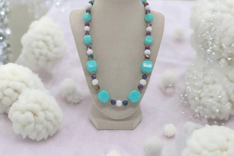 Jaspis Halskette - Mehrfarbige Für Frauen Bunte Edelstein Einzigartige Statement von SByourself