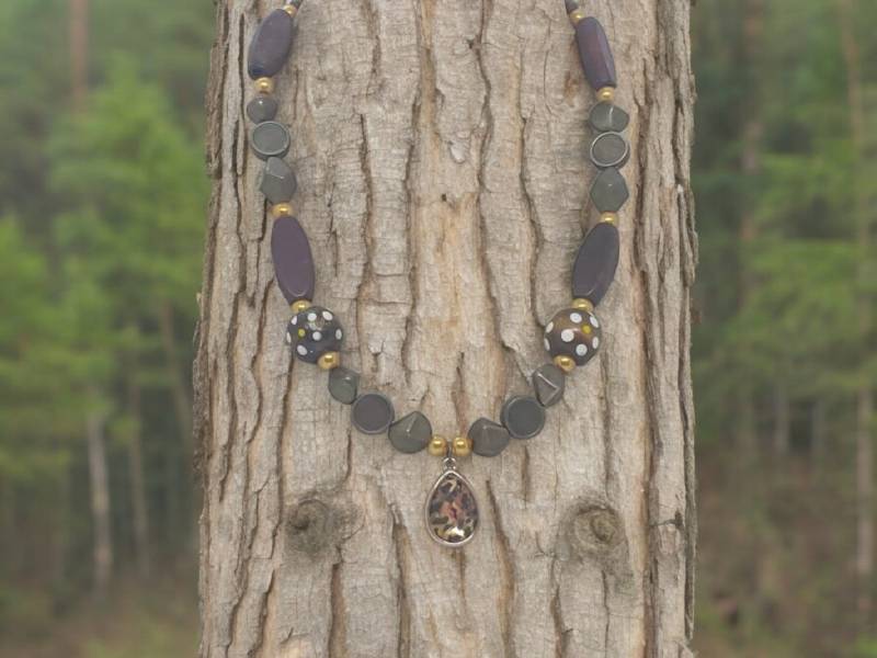 Leopard Print Halskette - Polka Dot Animal Einzigartige Statement Mehrfarbige von SByourself