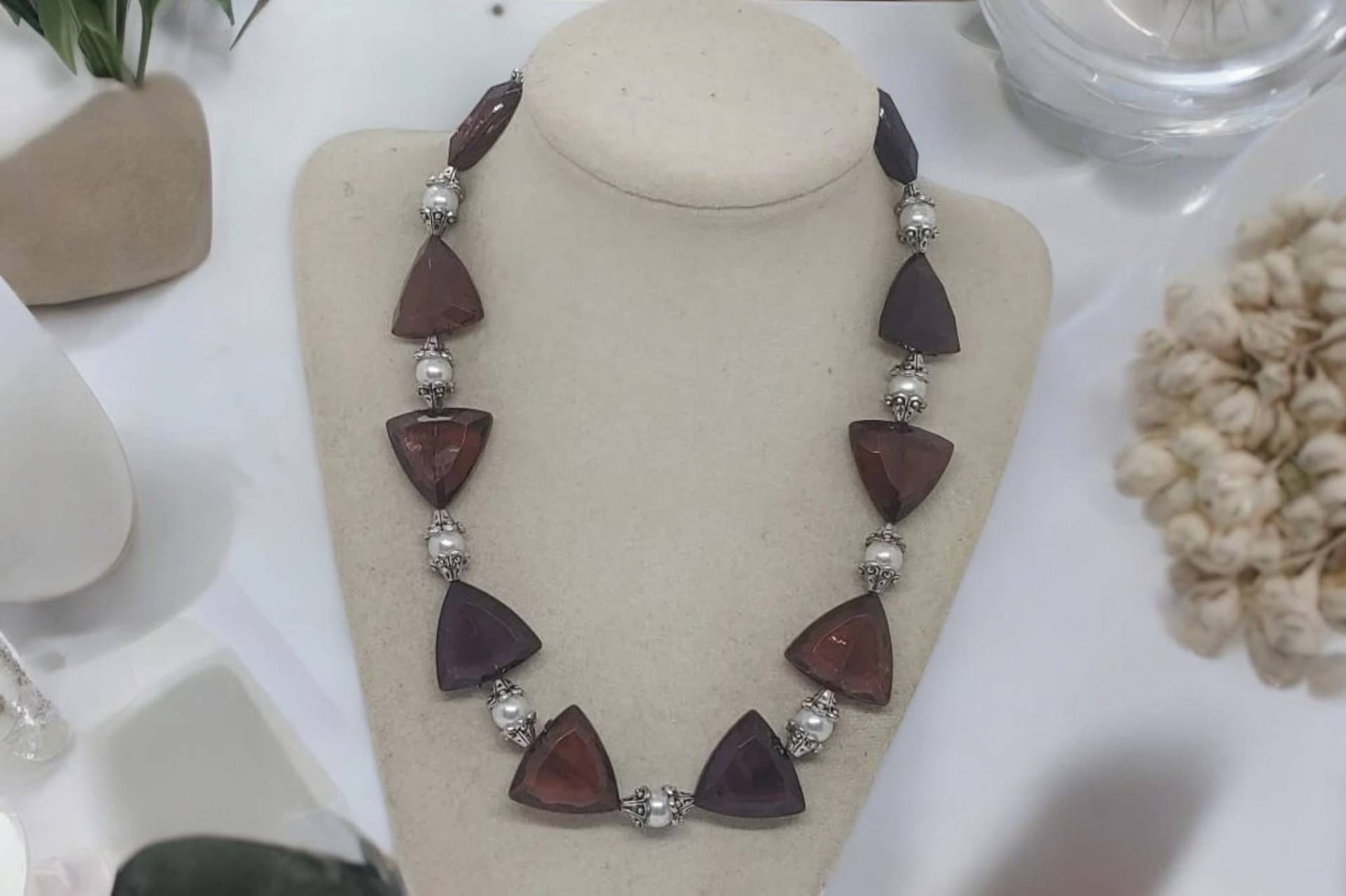 Lila Halskette Für Sie - Dreieck Perlen Einzigartige Statement Acryl Geschenk von SByourself