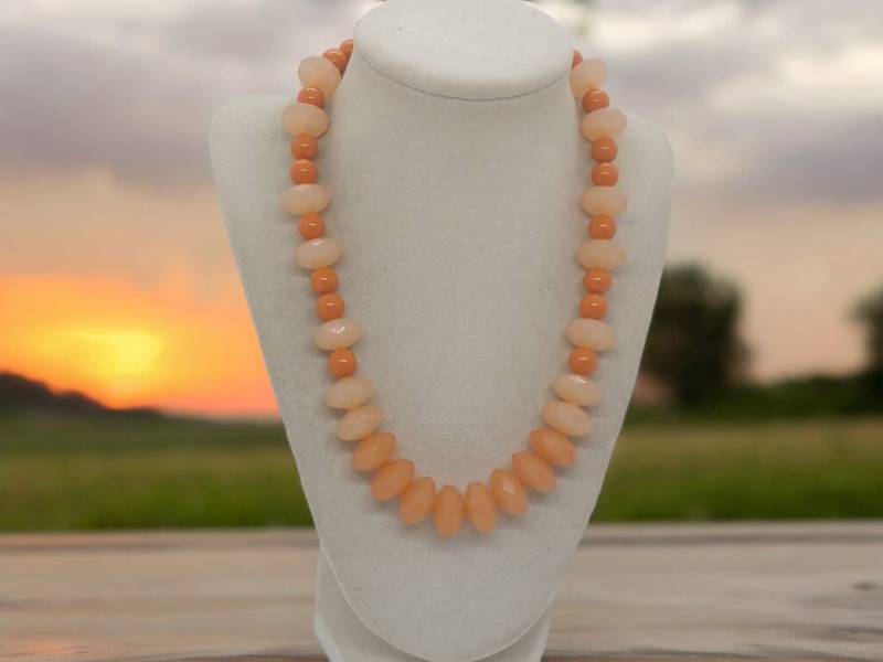 Orange Halskette Für Frauen - Acryl Unikat Arbeitskette Statement Muttertag Geschenk von SByourself