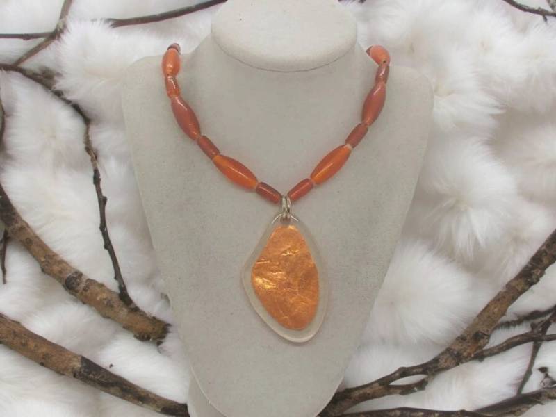 Orange Halskette Für Frauen - Keramik Boho Einzigartige Statement Bib Geschenk Sie von SByourself